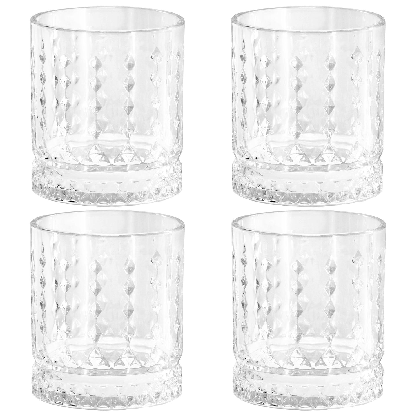 Gibson Home 4 Piece 13 oz Teardrop Embossed Double Old-Fashioned Glass Set