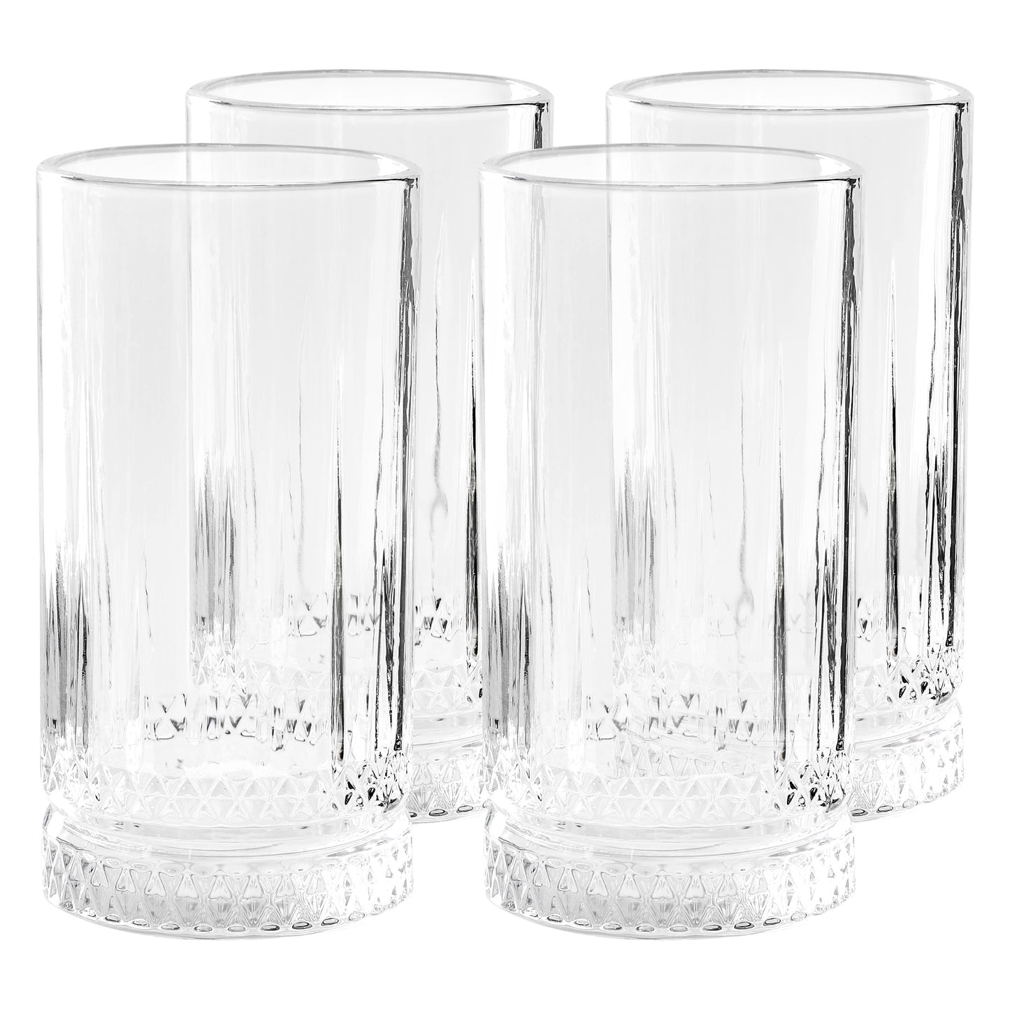 Gibson Home 4 Piece 16 oz Iceberg Embossed Glass Tumbler Set