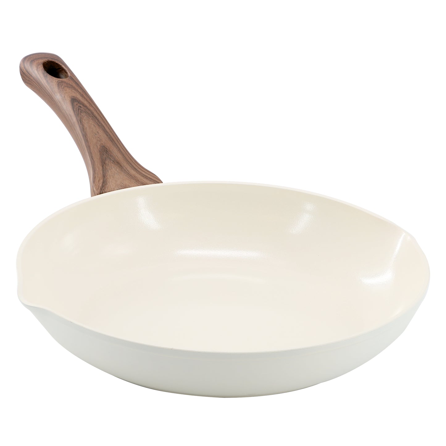 Oster Amberg Choice 12" Ceramic Nonstick Forged Aluminum Frying Pan in Off-White