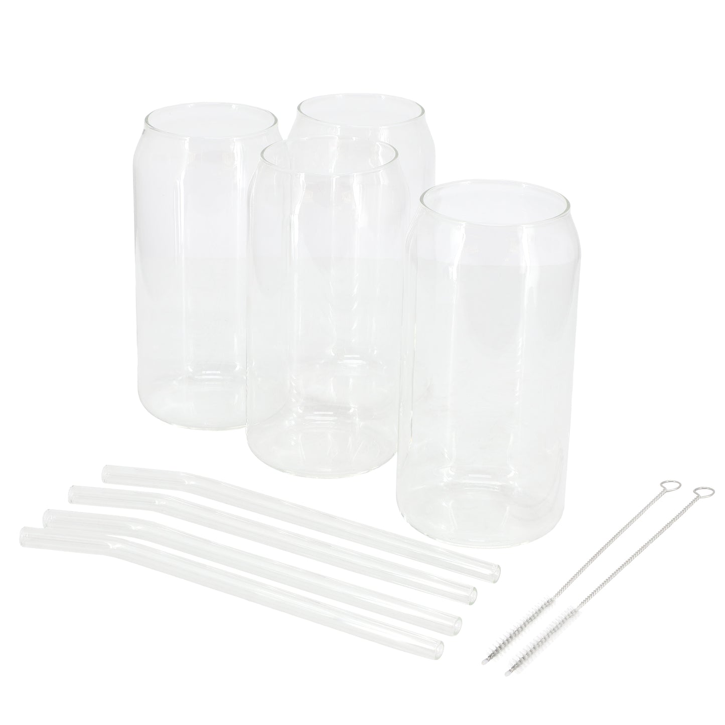 Gibson Home Zadie 10 Piece Glass Tumbler & Straw Set in Clear