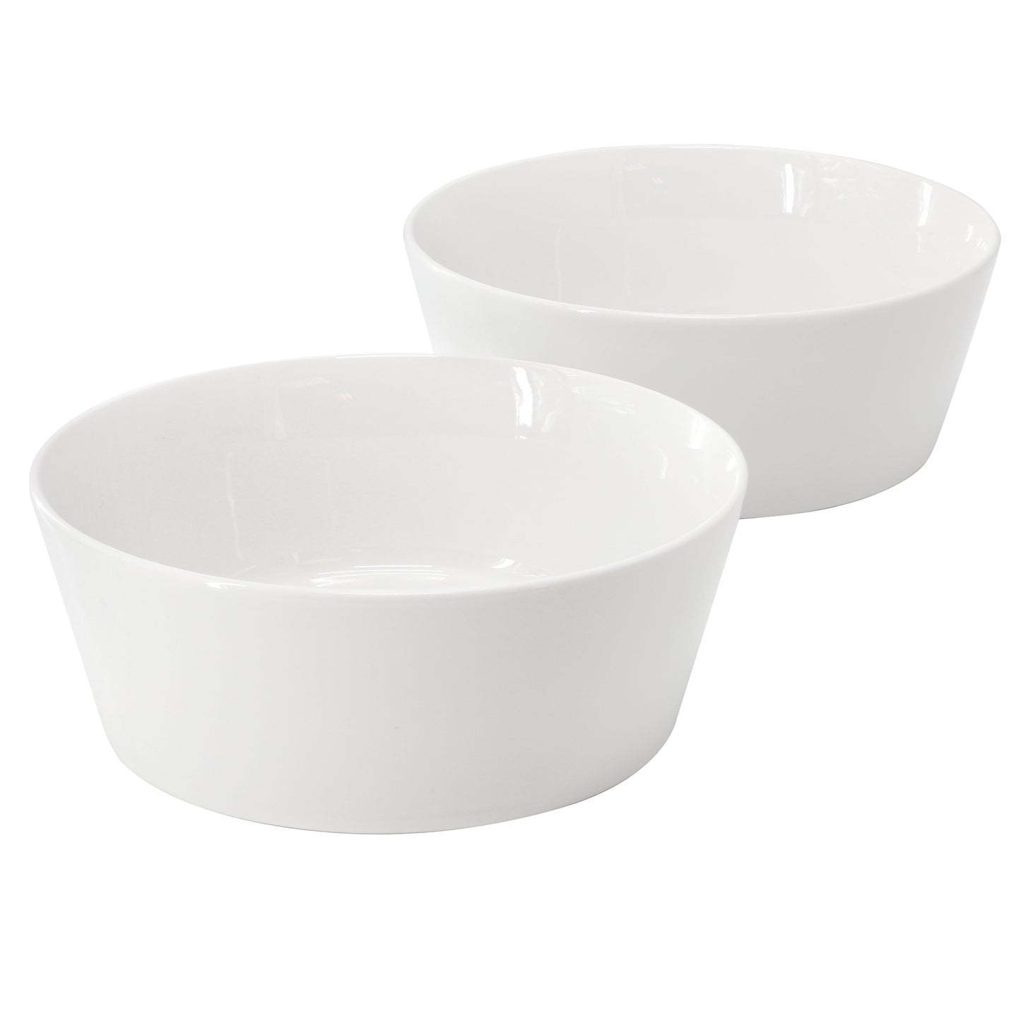 Gibson Home 2 Piece 6.75" Round Fine Ceramic Side Bowl Sets in White
