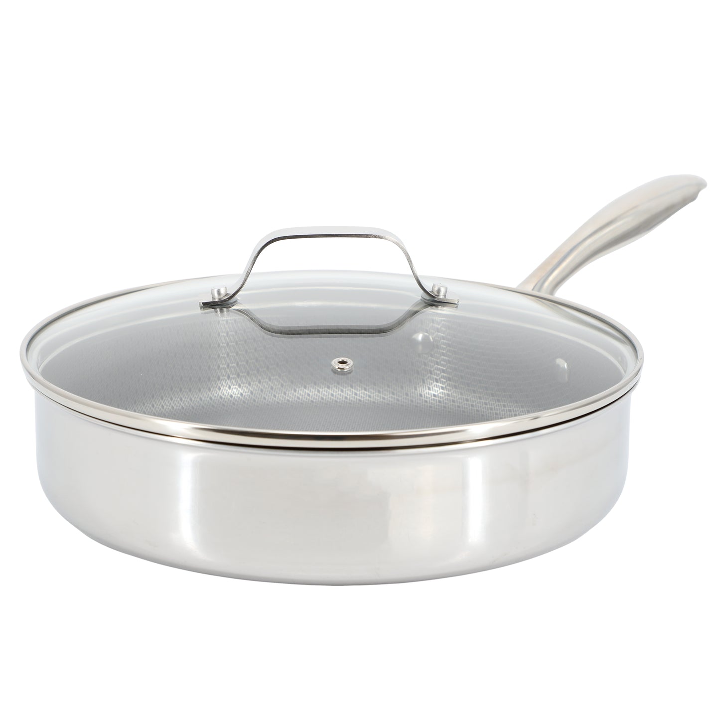 Oster Modessa 4.5 Qt Nonstick Triply Stainless Steel Saute Pan w Honeycomb Desi