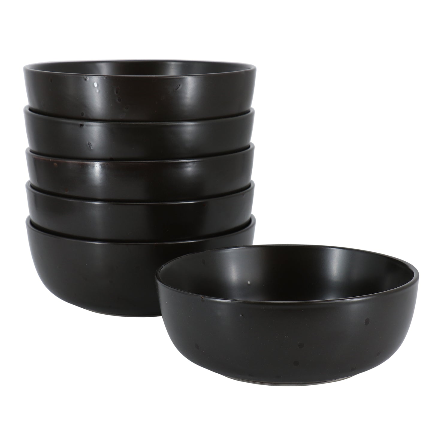 Studio 3B Mio Modern Coupe 6 Piece 6.5" Round Stoneware Bowl Set in Pepper