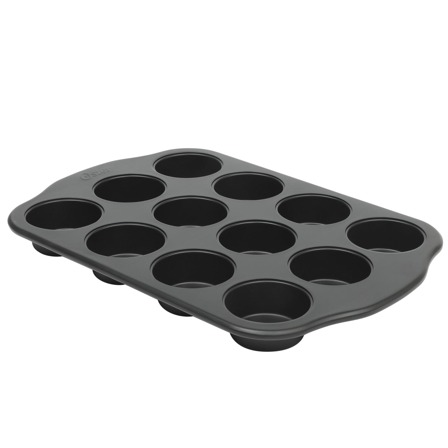 Oster Teston Platinum Collection 12-Cup Nonstick Carbon Steel Muffin Pan in Mat