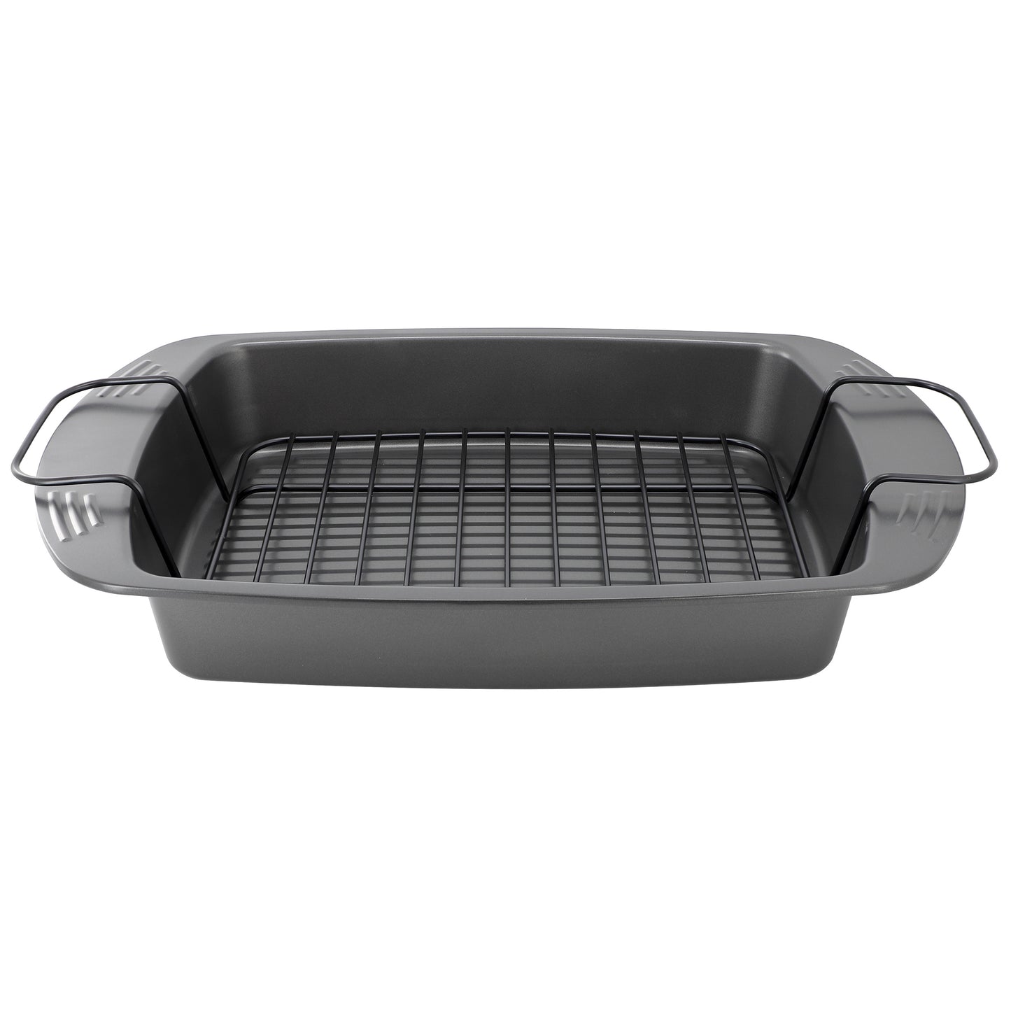 Gibson Home Towerhill 16.7 x 12.7" Nonstick Steel Roaster Pan w Rack