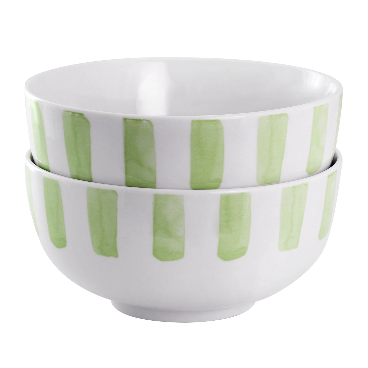 Gibson Home Pacific Waves 2 Piece Fine Ceramic Cereal Bowl Set in Green