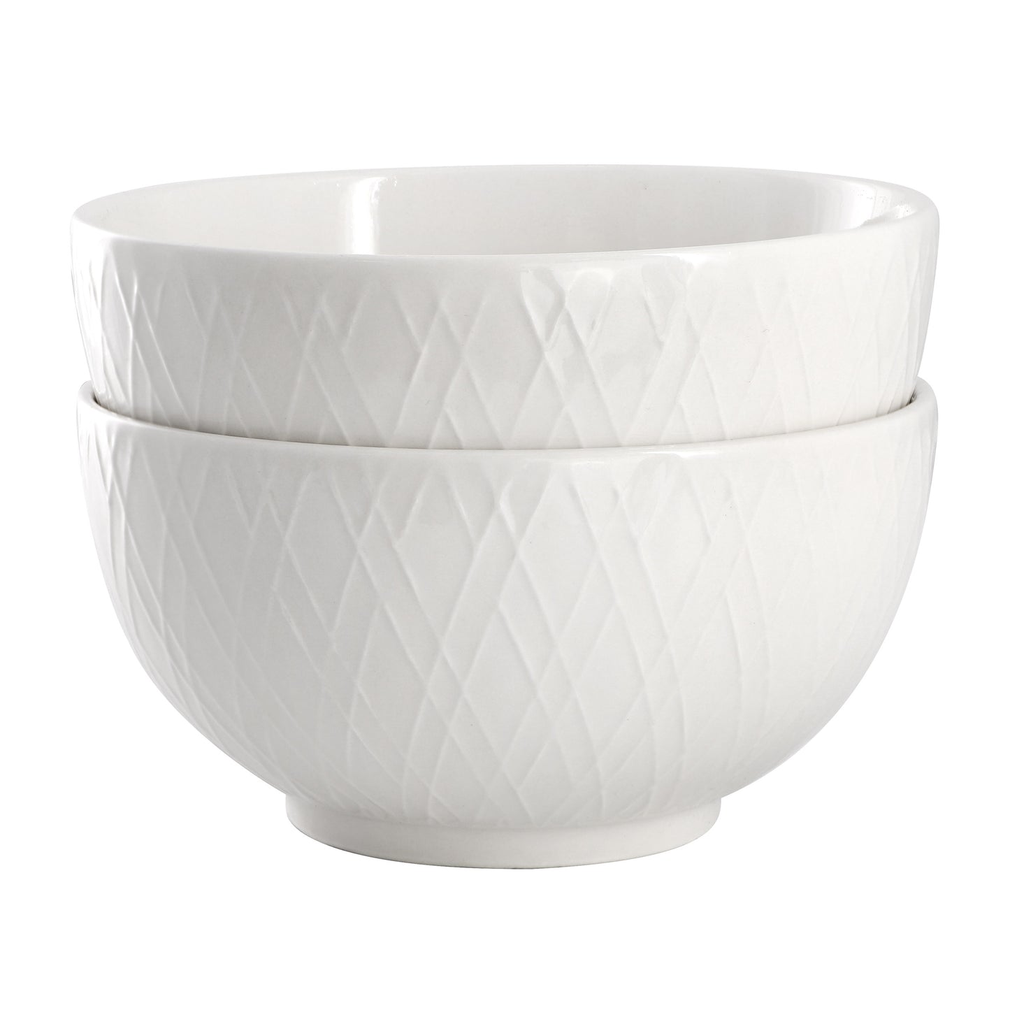 Gibson Home Great Essentials 2 Piece Fine Ceramic 6" Cereal Bowl Set in White