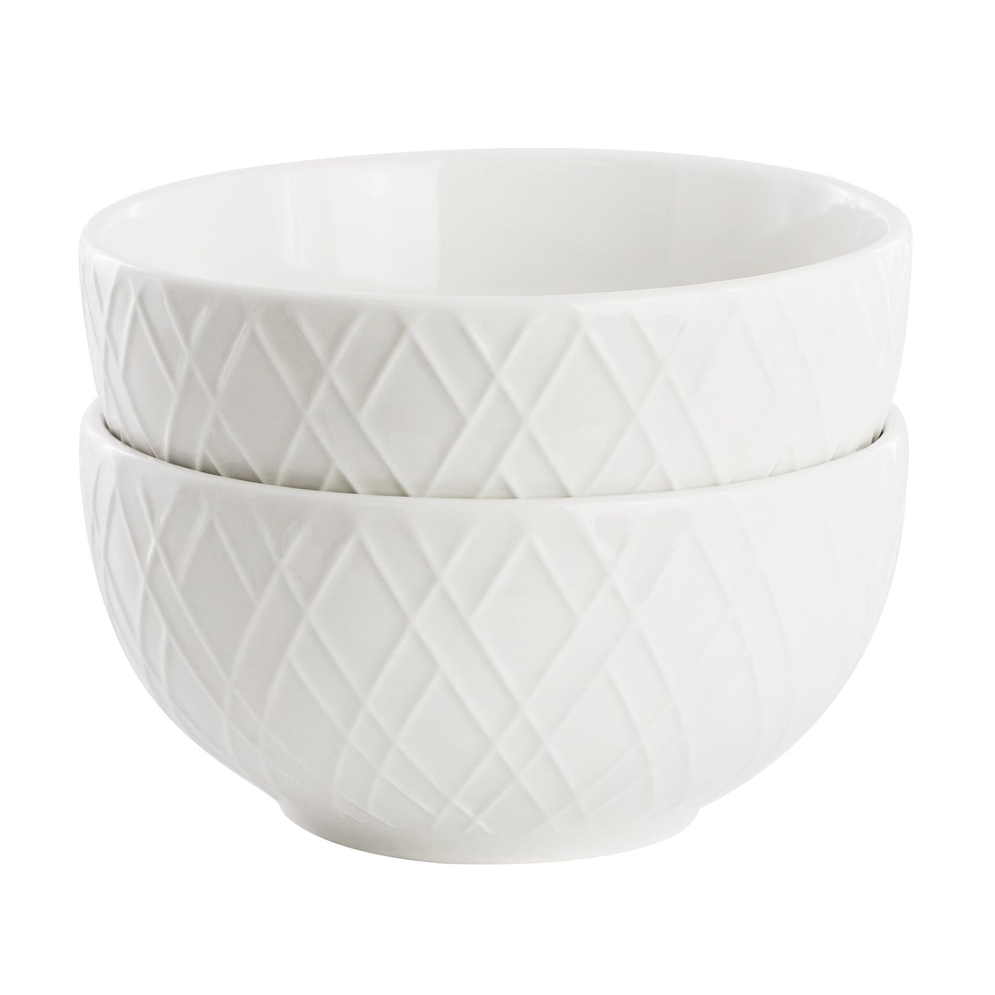Gibson Home Great Essentials 2 Piece Fine Ceramic 4.5" Fruit Bowl Set in White