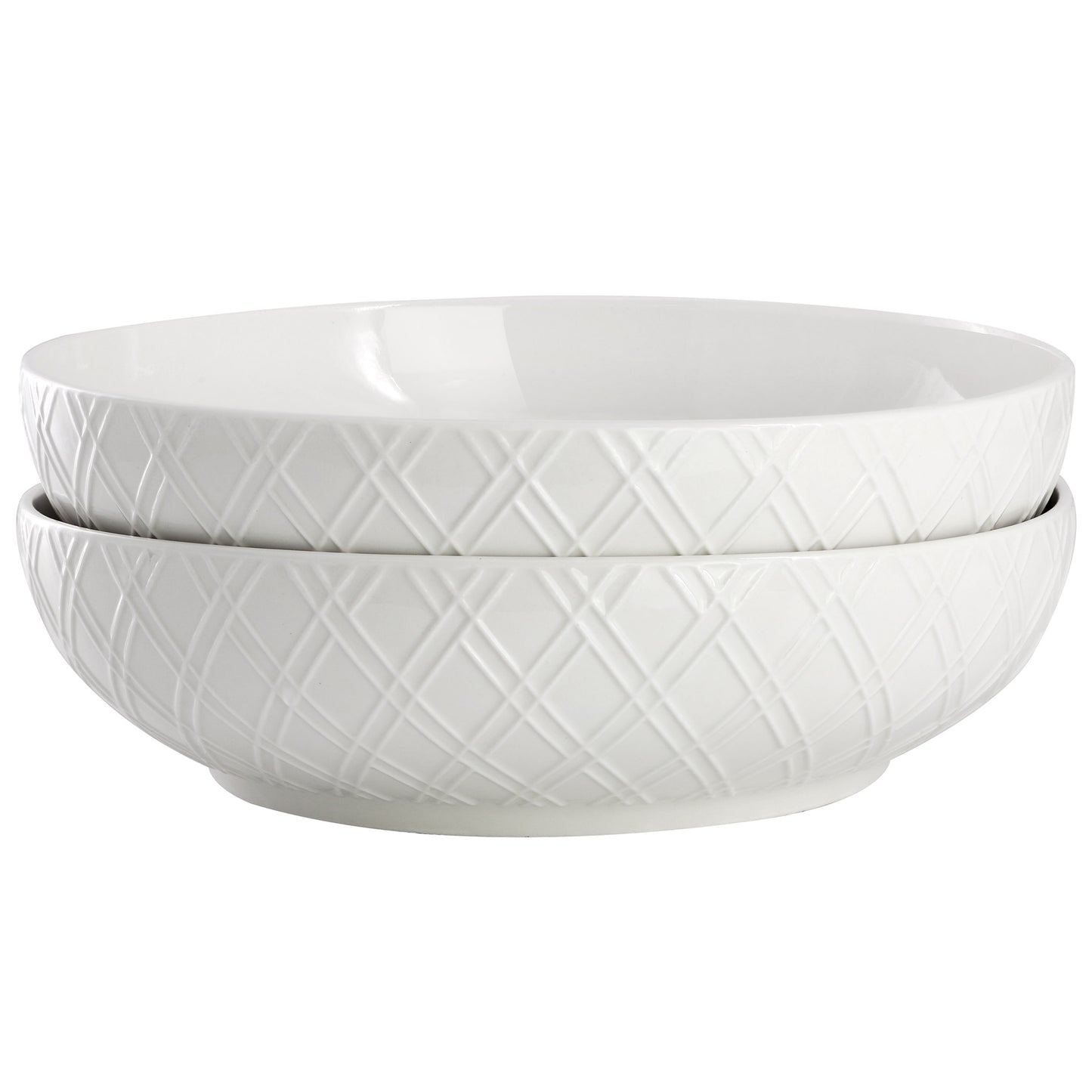 Gibson Home Great Essentials 2 Piece Fine Ceramic 8.2" Dinner Bowl Set in White