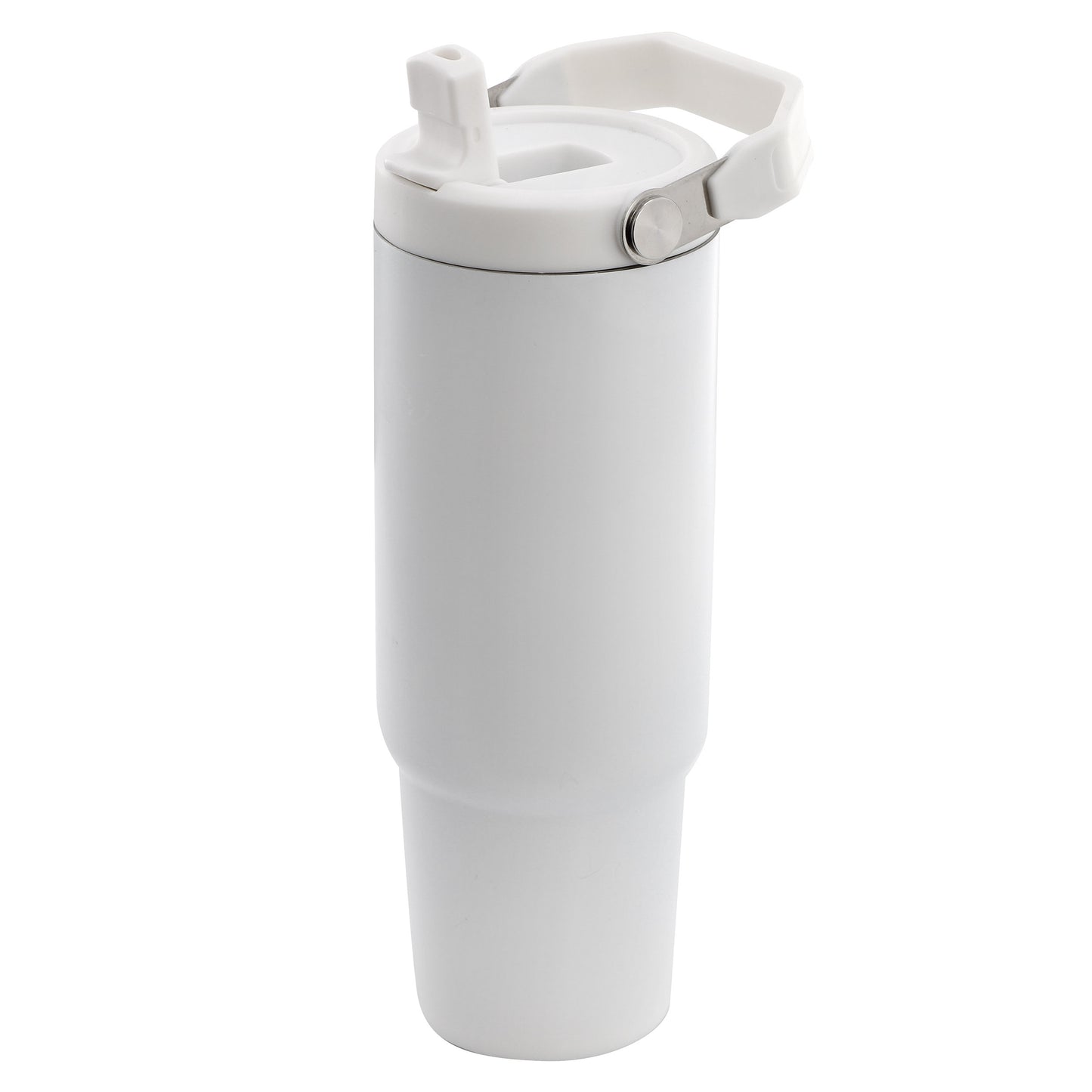 Gibson 29 oz Marina White Stainless Steel Thermal Tumbler w Top Handle & Folding