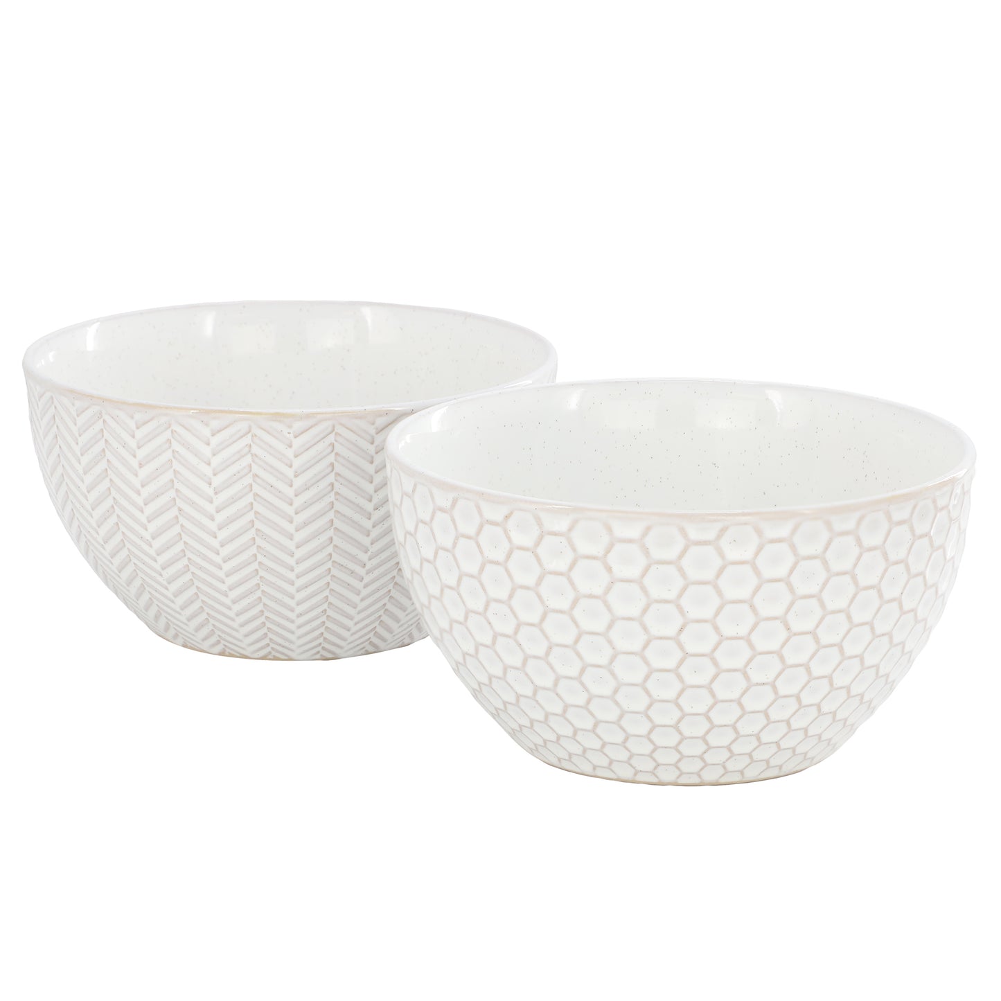 Gibson Elite Earlhart 2 Piece 6" Ribbed Stoneware Cereal Bowl Set White