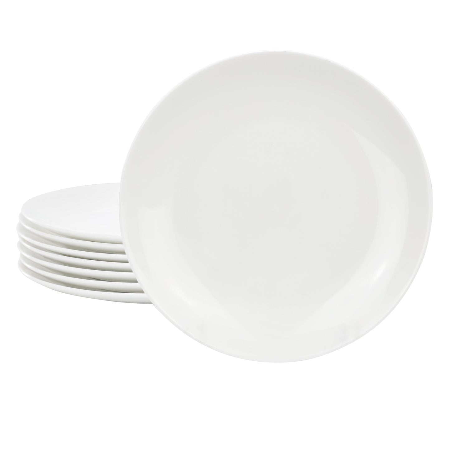 Gibson Elite White Peninsula 8 Piece 7.75" Bone China Dessert Plate Set White