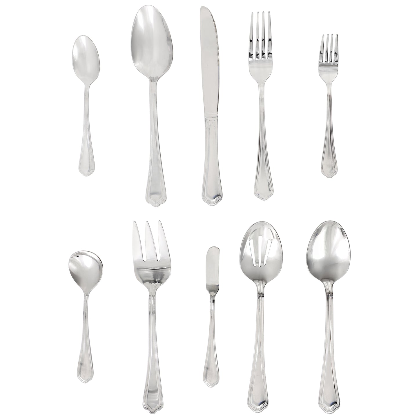 Gibson Home Aberdeen Court 45 Piece Stainless Steel Flatware & Serving Set