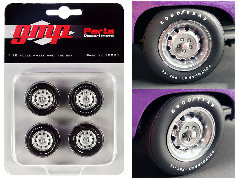 Muscle Car Rally Wheels Tires Set of 4 Pcs from 1970 Dodge Coronet Super Bee 1/