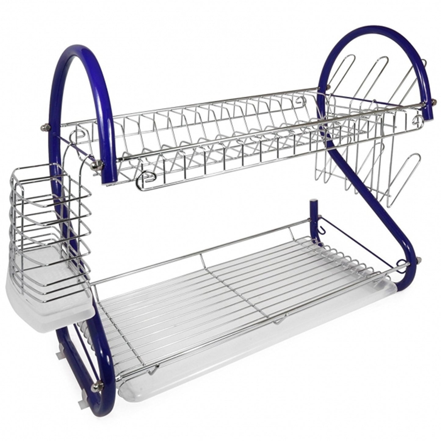 Better Chef 2-Tier 16" Chrome Plated Dish Rack in Blue