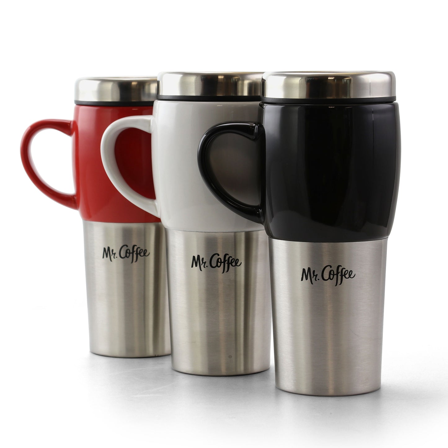 Mr. Coffee Traverse 3 Piece 16 oz Stainless Steel & Ceramic Travel Mug in Assort