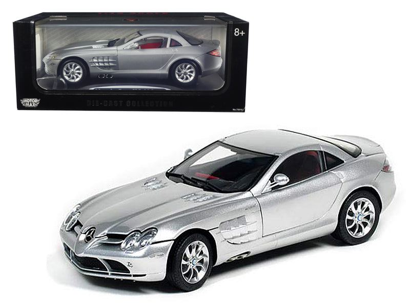 Mercedes McLaren SLR Silver w Red Interior 1/12 Diecast Car Motormax