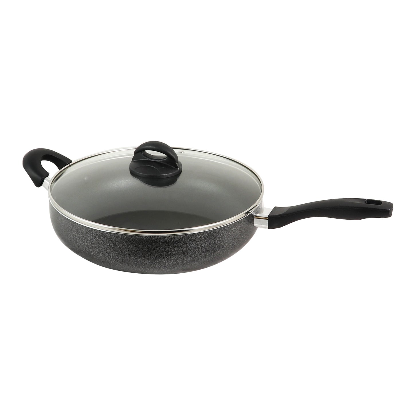 Oster Clairborne 12" Aluminum Saute Pan w Lid in Charcoal Grey