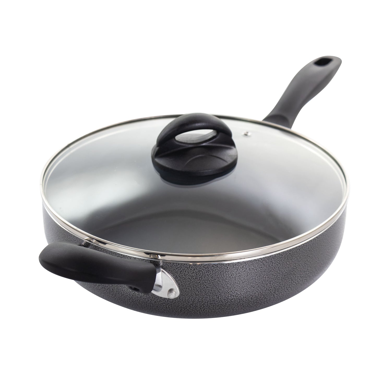 Oster Clairborne 10.25" Aluminum Saute Pan w Lid in Charcoal Grey