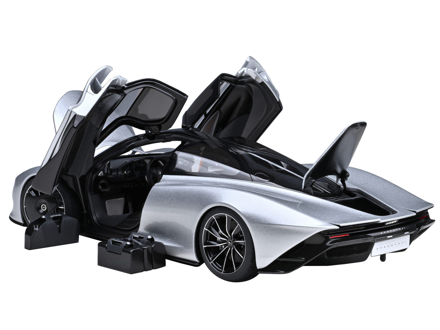 McLaren Speedtail Supernova Silver Metallic w Black Top Suitcase Accessories 1/