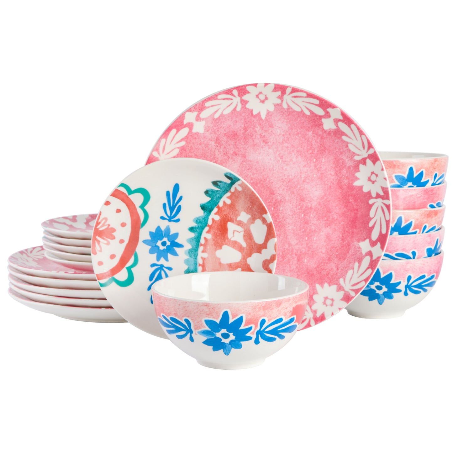 Spice by Tia Mowry Savory Saffron 18 Piece Round Fine Ceramic Dinnerware Set in