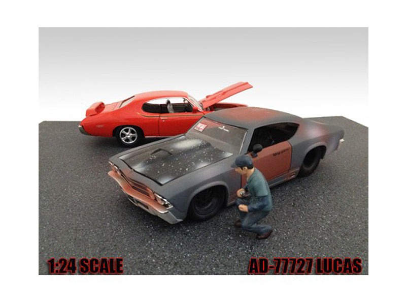 Mechanic Lucas Figure For 1:24 Diecast Cars American Diorama