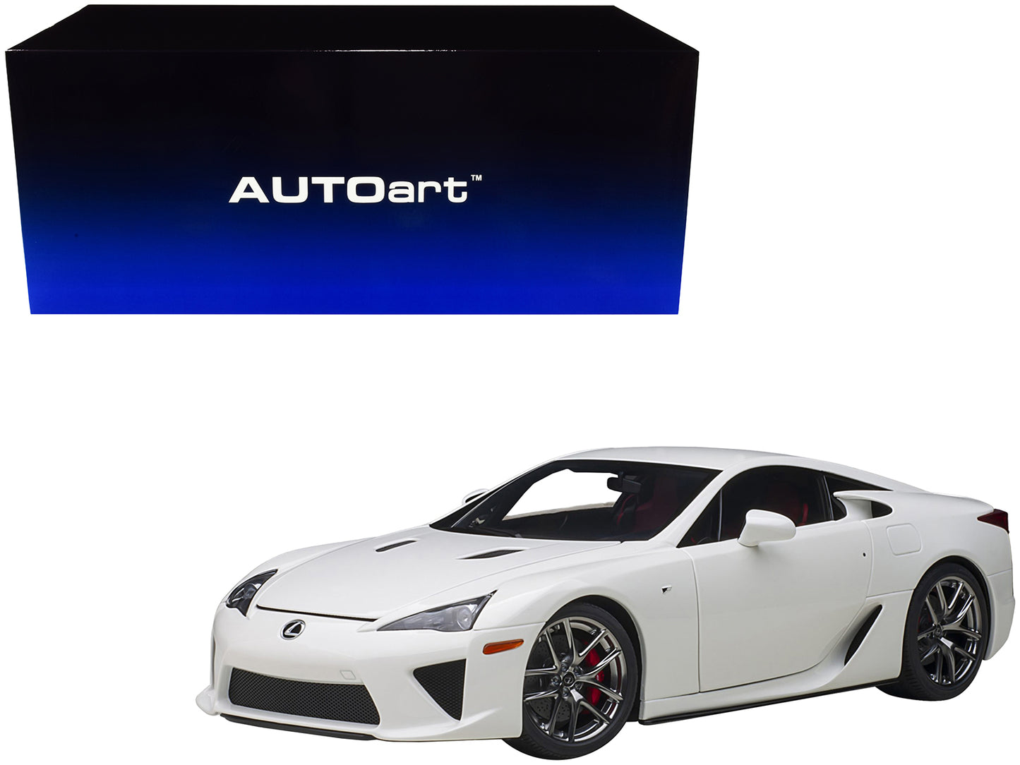 Lexus LFA Whitest White w Red Black Interior 1/18 Model Car Autoart