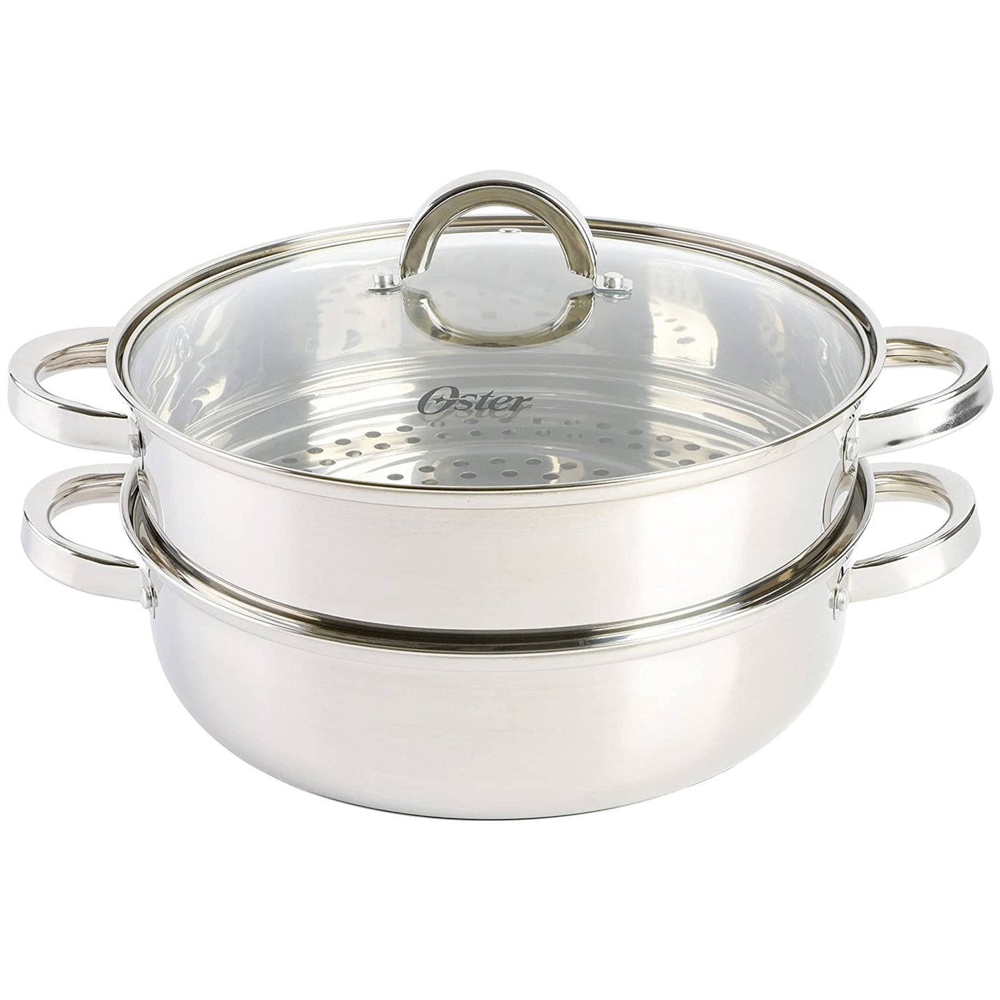 Oster Sangerfield 3 Piece 11" Stainless Steel Everyday Pan w Steamer & Lid