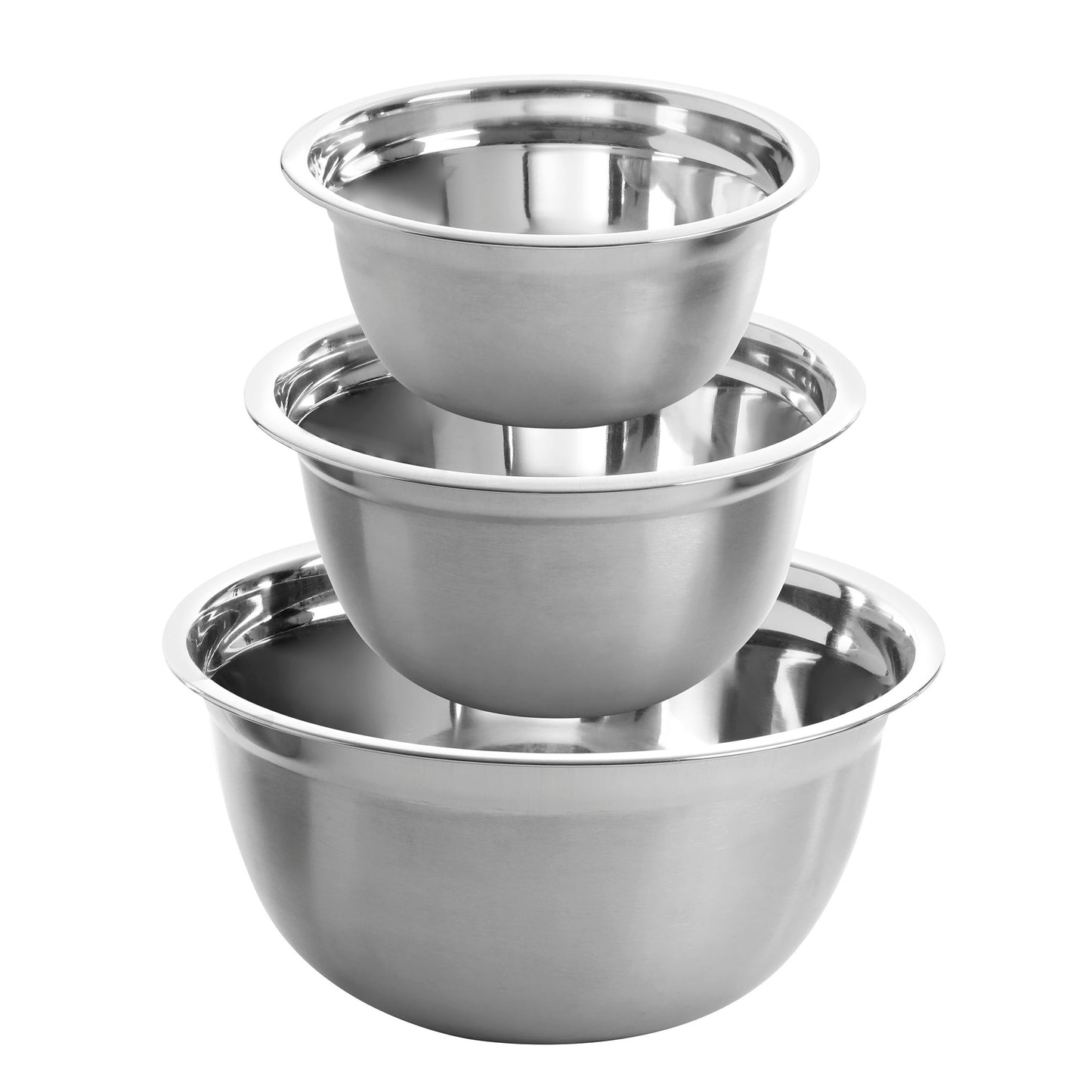 Oster Rosamond 3 Piece Stainless Steel Mixing Bowl Set in Silver