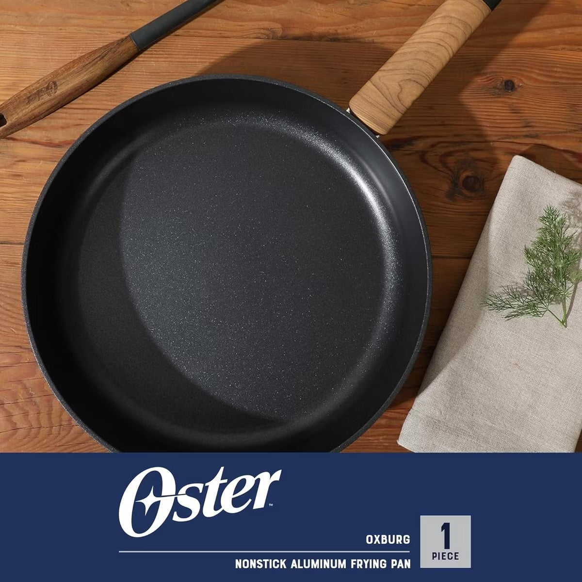 Oster Oxburg 10" Nonstick Aluminum Frying Pan in Black