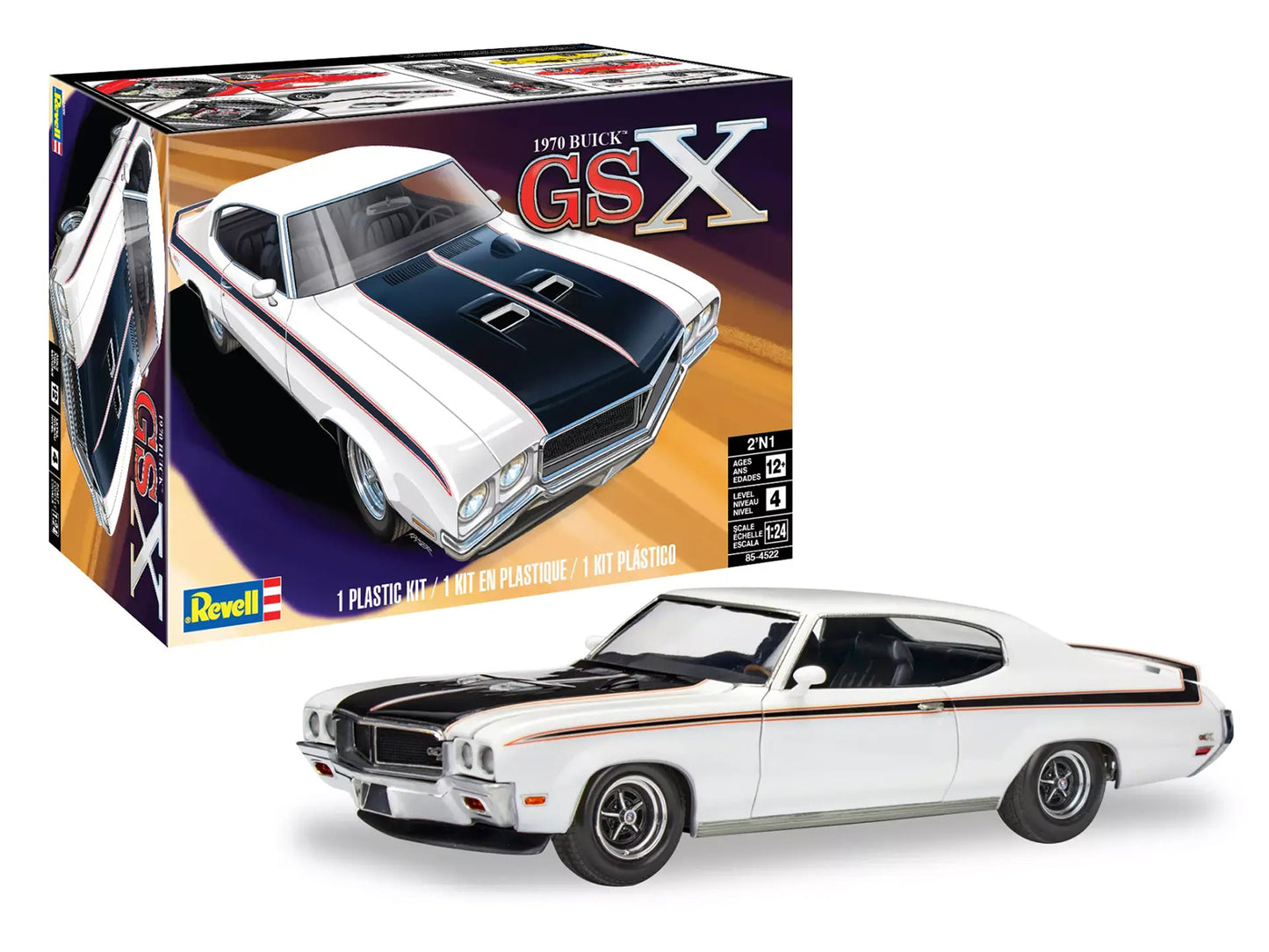Level 4 Model Kit 1970 Buick GSX 2-in-1 Kit 1/24 Scale Model Revell