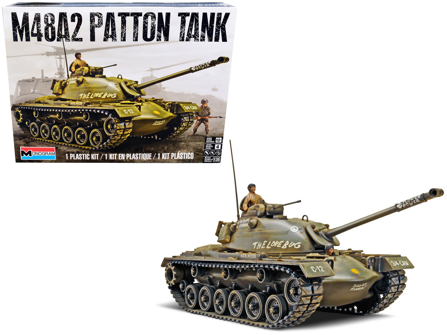 Level 4 Model Kit M48A2 Patton Tank 1/35 Scale Model Revell
