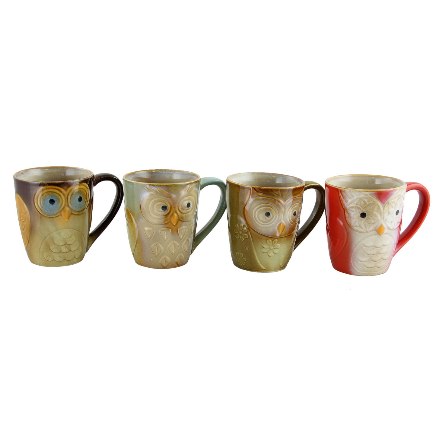 Gibson Owl City 17 fl oz 4 pc Owl Shape Mug Set