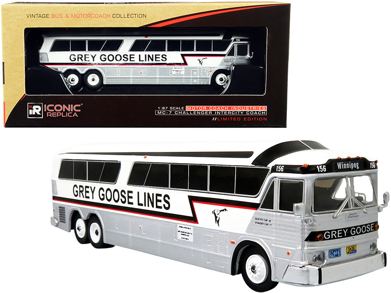 MCI MC-7 Challenger Intercity Coach Grey Goose Lines Winnipeg Canada White Silv
