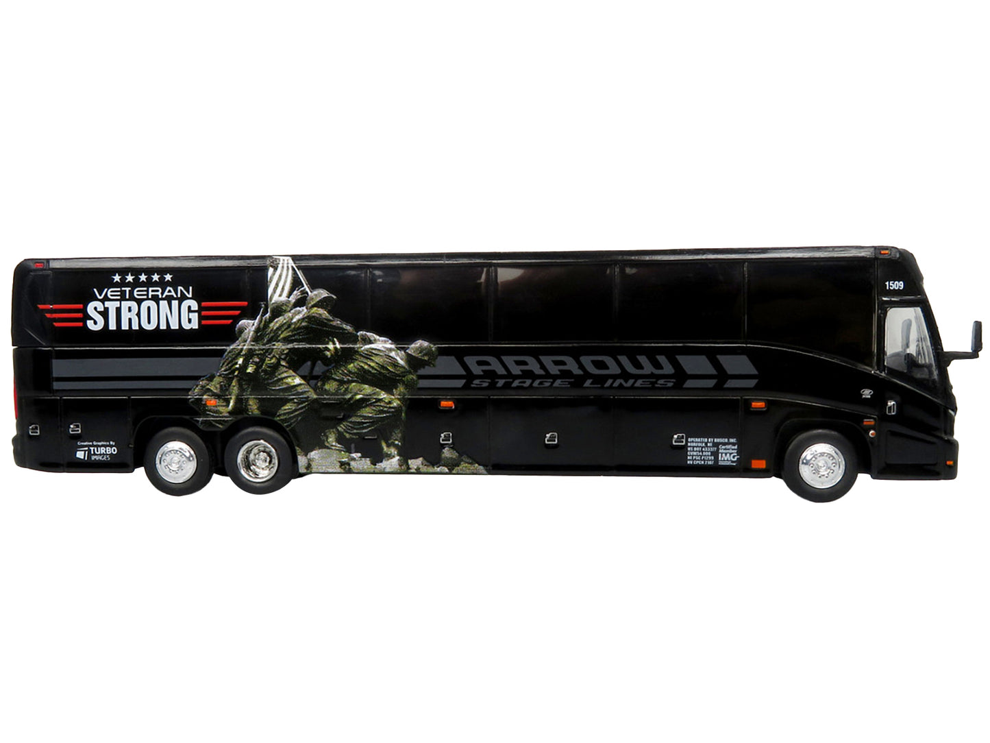MCI J4500 Coach Bus Arrow Stage Lines - Veteran Strong Black The Bus & Motorcoa