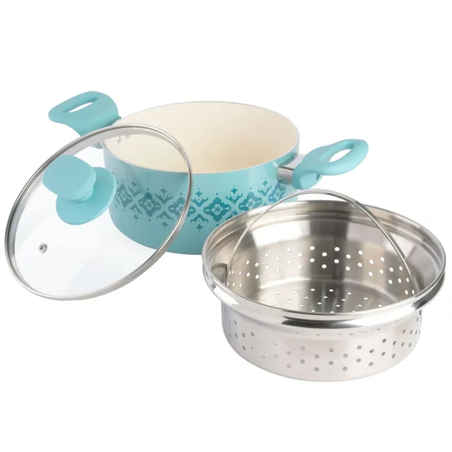 Spice By Tia Mowry Savory Saffron 3 Qt Ceramic Nonstick Aluminum Dutch Oven w L