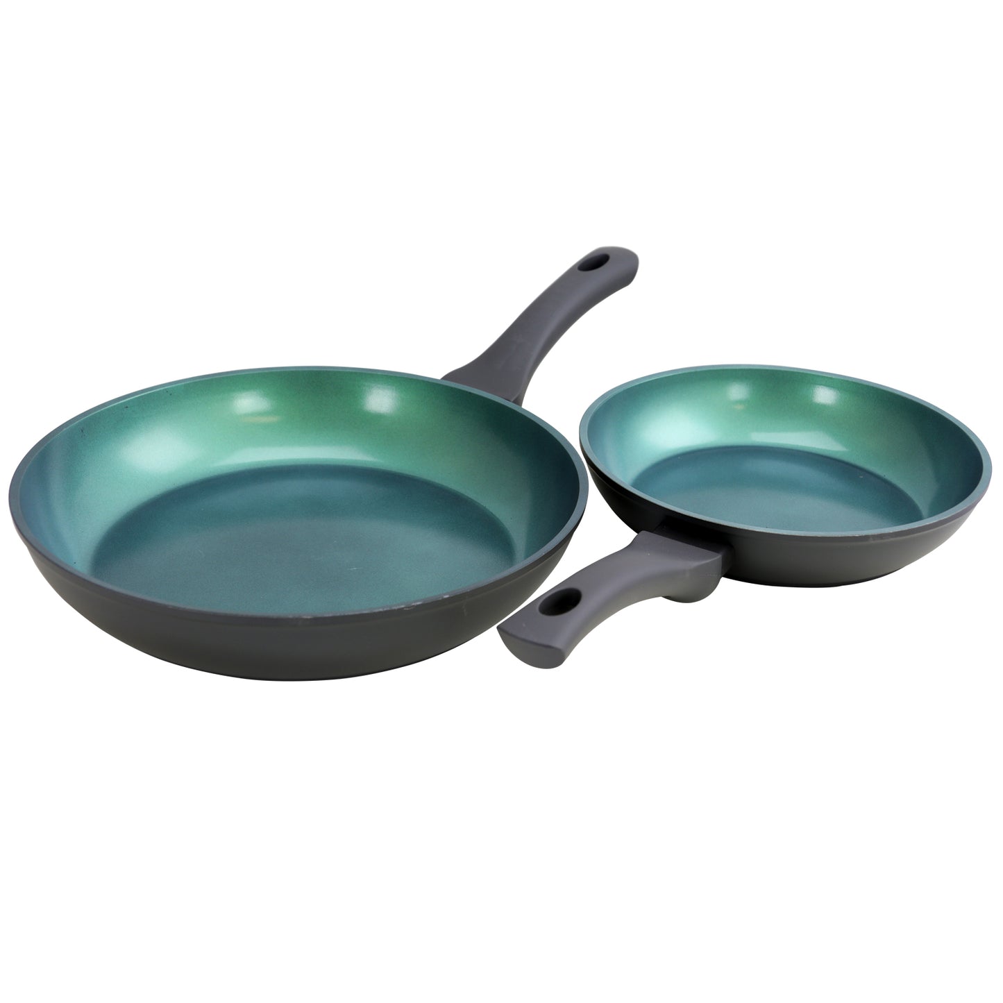 Gibson Home Equinox 2 pc Ceramic Non-Stick Fry Pan Set in Matte Charcoal Grey