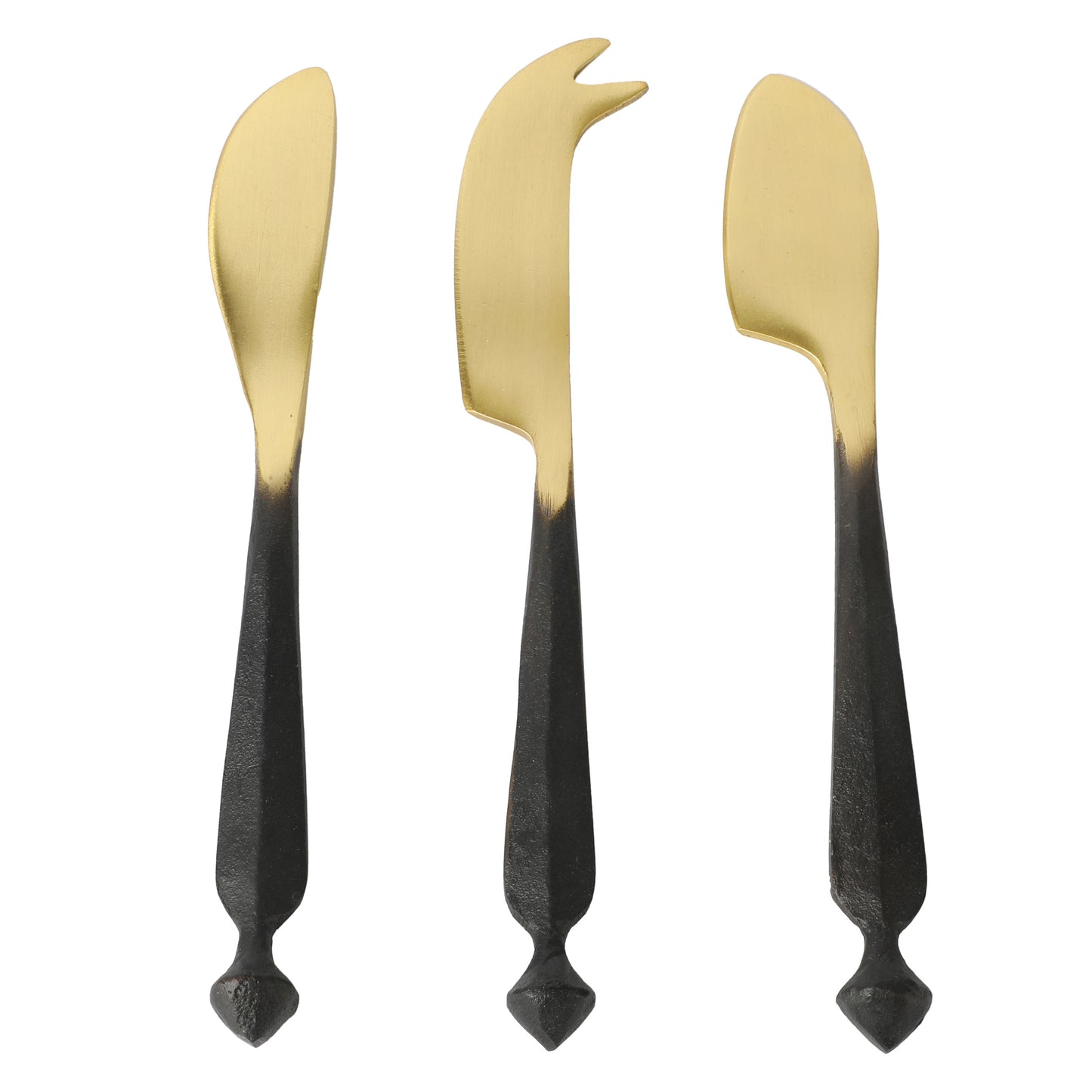Cravings By Chrissy Teigen 3 Piece Brass Cheese Knife Set w Black Handles