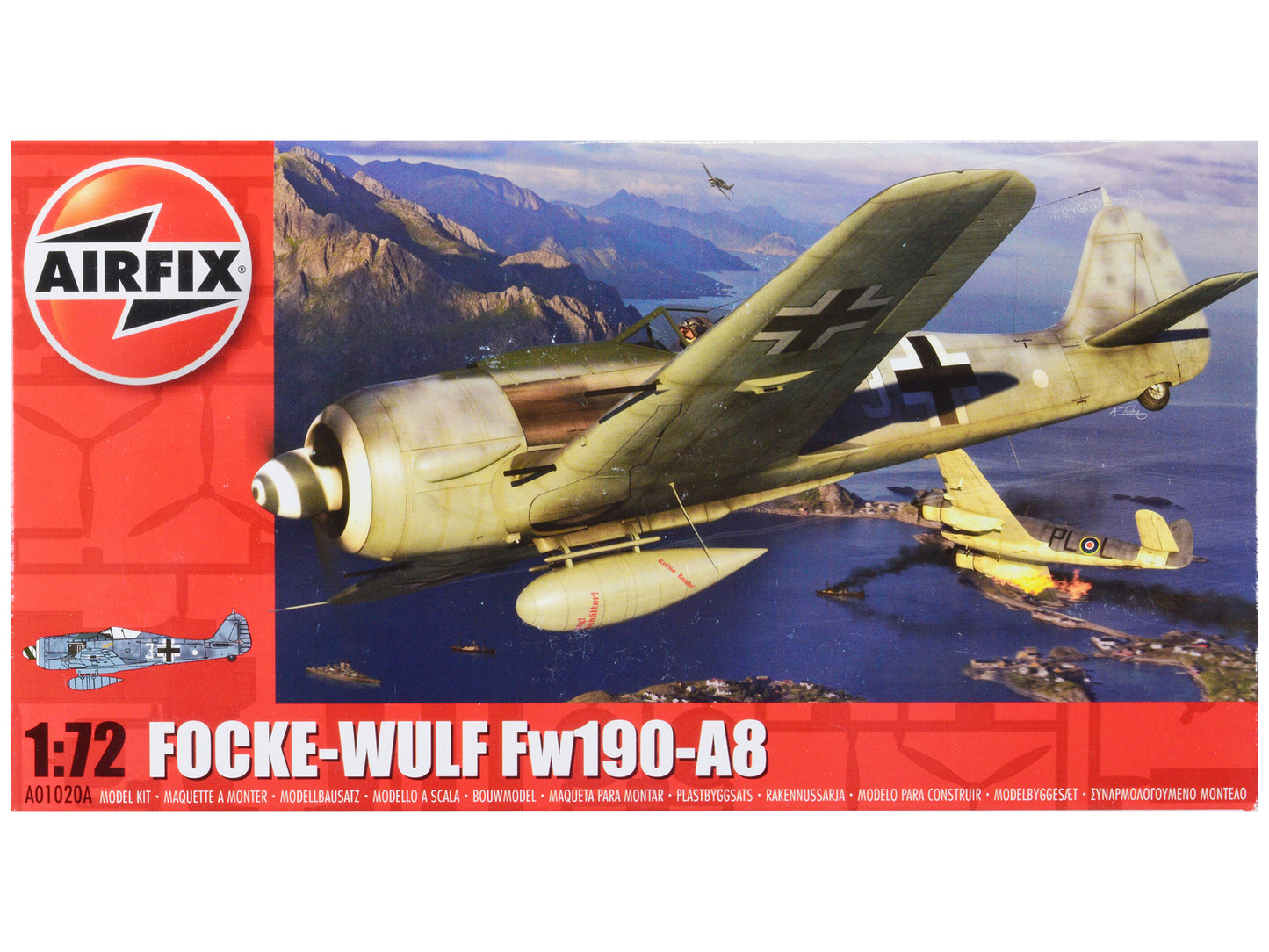 Level 1 Model Kit Focke-Wulf Fw190-A8 Fighter Aircraft 1/72 Plastic Model Kit Ai