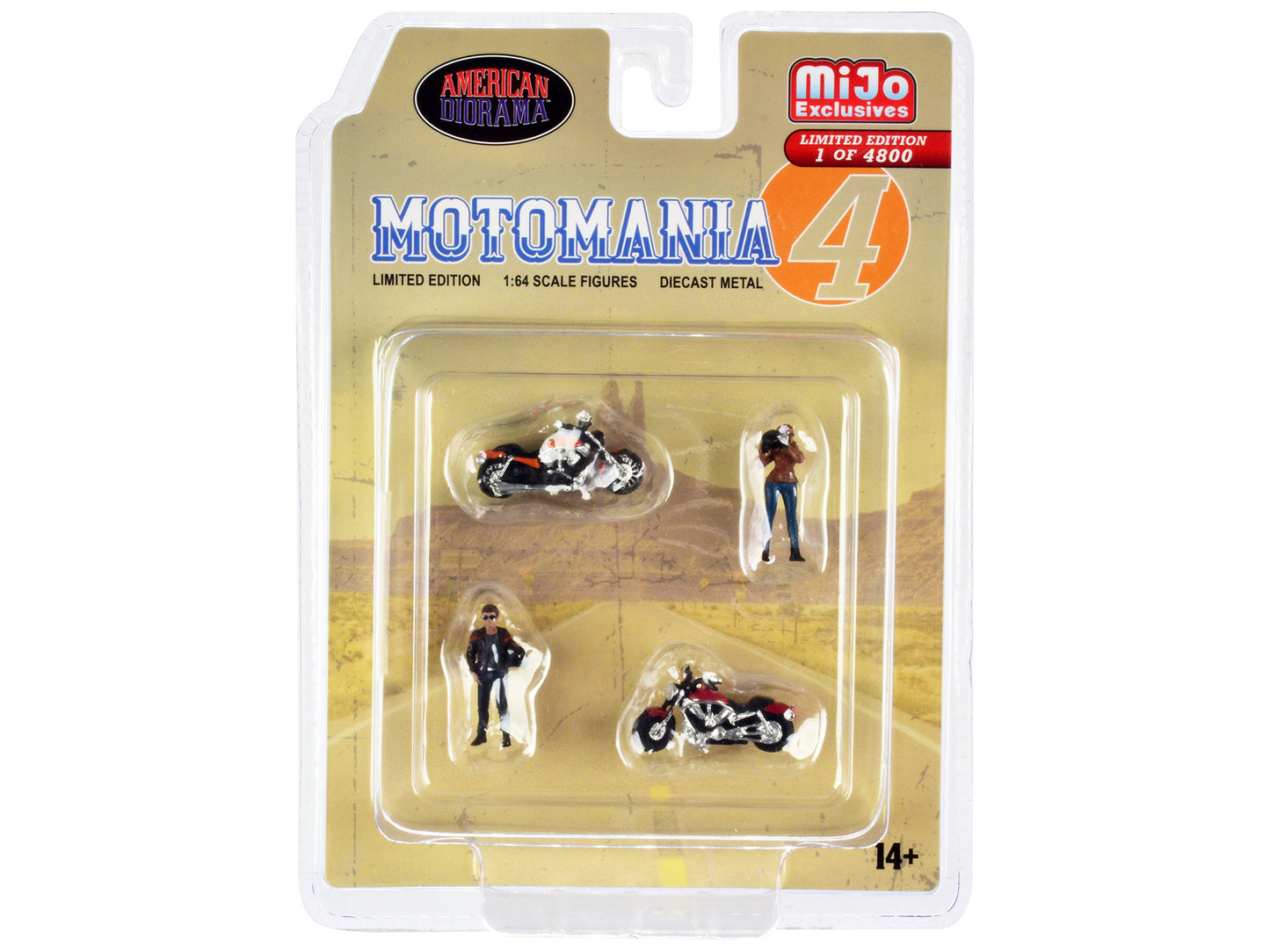 Motomania 4 4 piece Diecast Set 2 Figures 2 Motorcycles Limited Edition to 4800