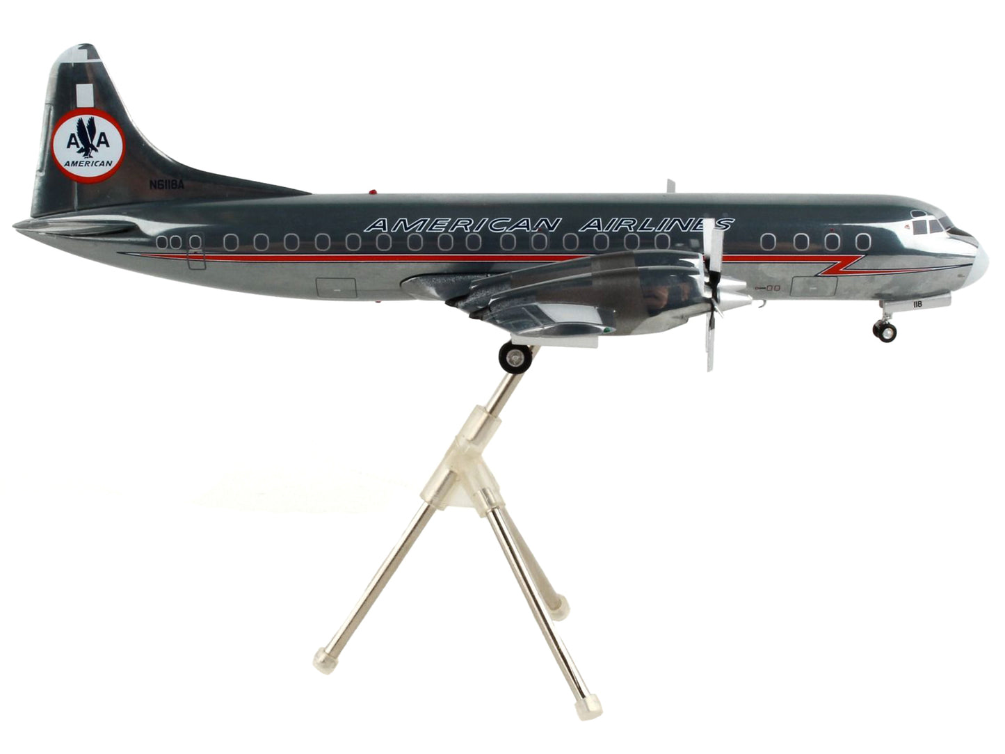 Lockheed L-188A Electra Astrojet Commercial Aircraft American Airlines Silver G