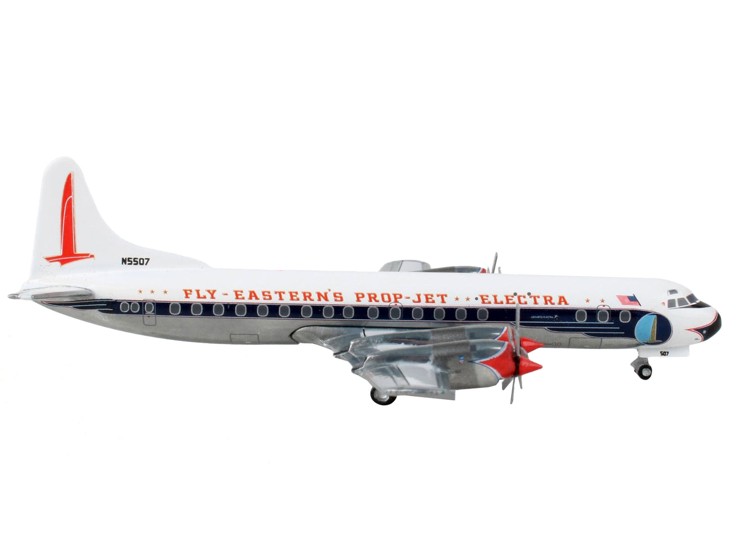 Lockheed L-188 Electra Commercial Aircraft Eastern Air Lines White w Dark Blue