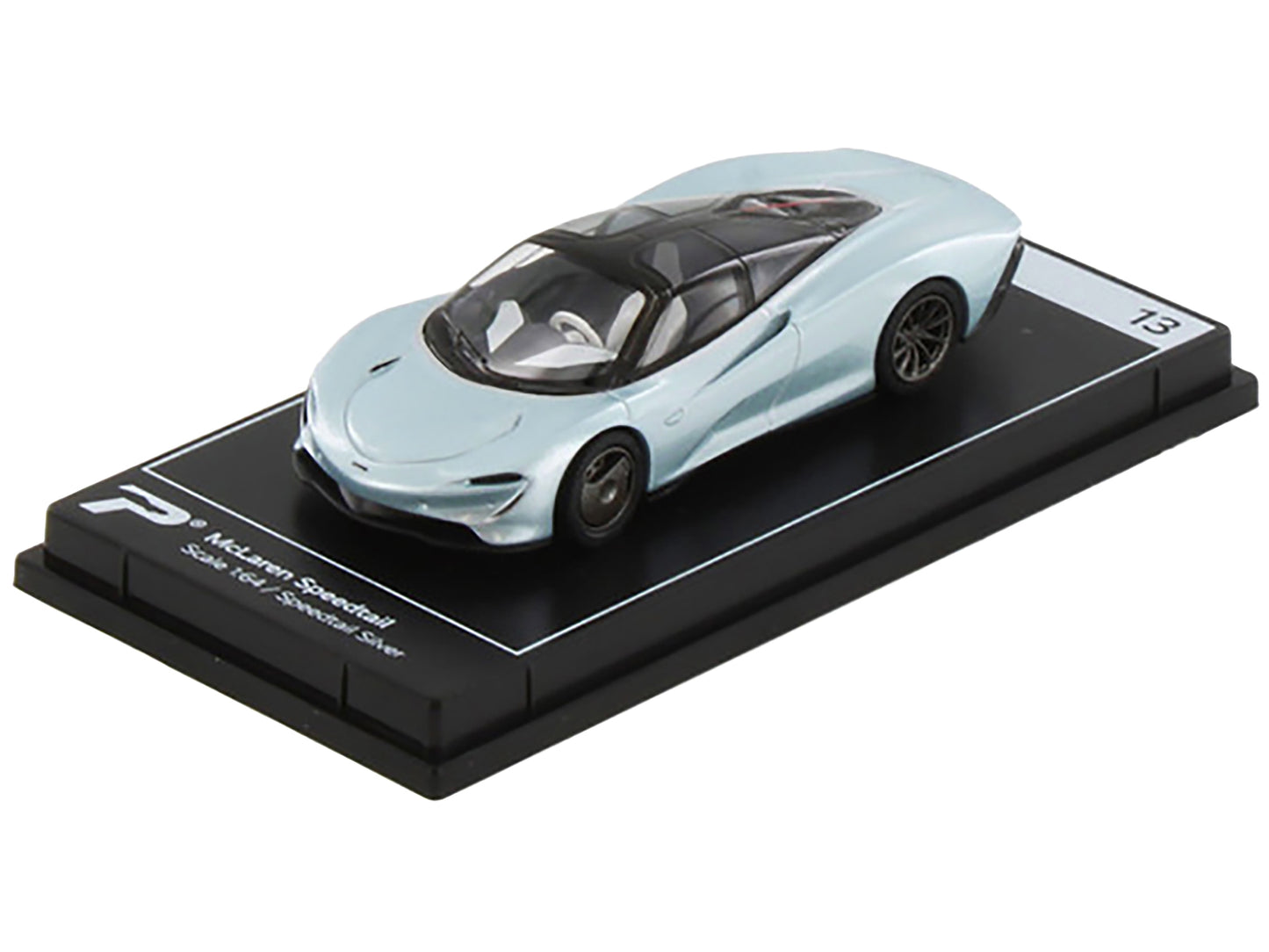 McLaren Speedtail Silver Metallic w Black Top Hypercar League Collection 1/64 Di
