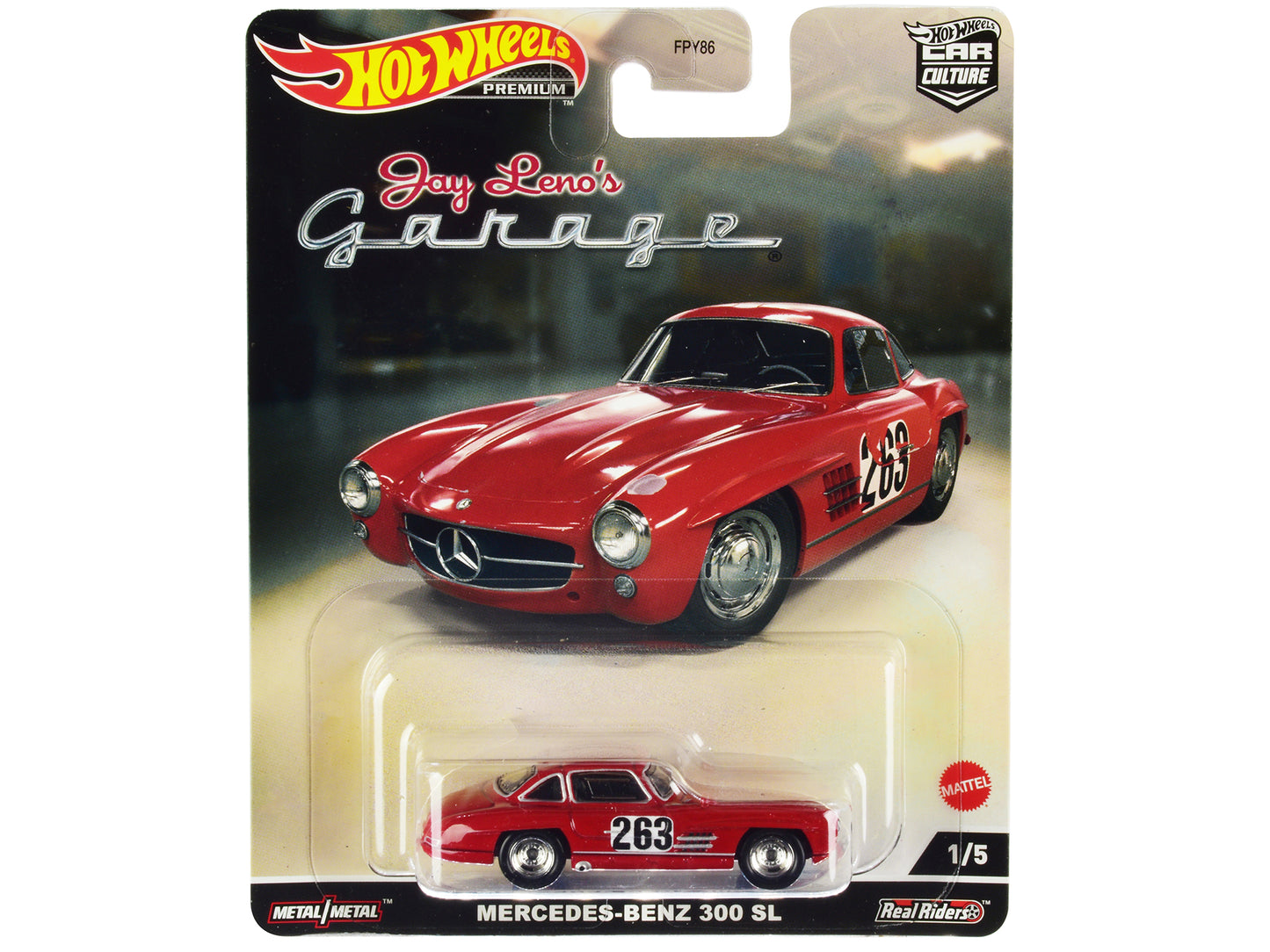Mercedes-Benz 300 SL #263 Red Weathered Jay Leno's Garage Diecast Car Hot Wheel