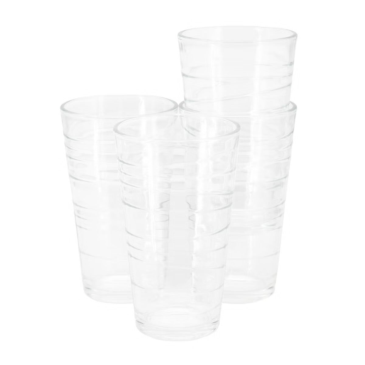 Gibson Home 4 Piece 16 Ounce Swirl Glass Tumbler Set