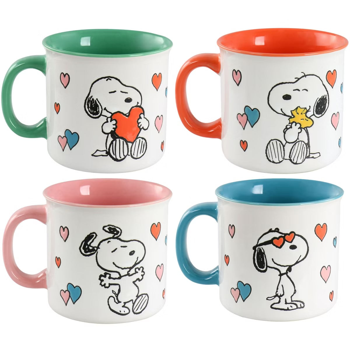 Peanuts Mothers Love 4 Piece 21 oz Camper Mug Set Assorted