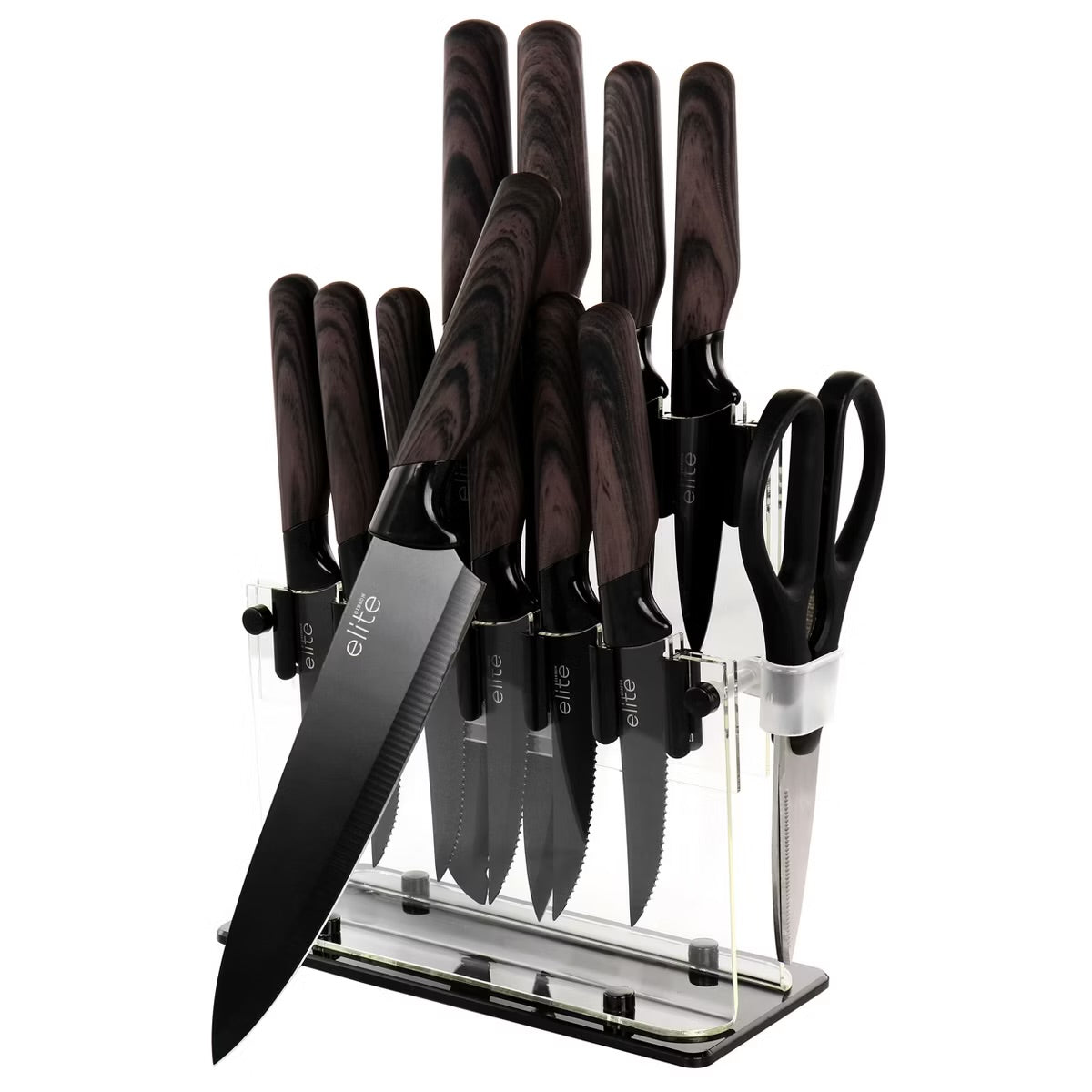 Soho Lounge 13 Piece Nonstick Stainless Cutlery Set w Knife Stand