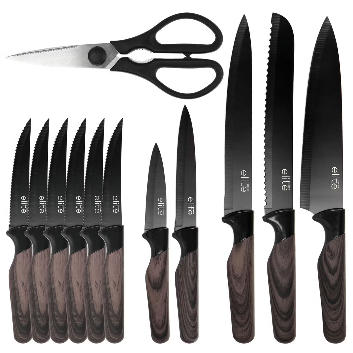 Soho Lounge 13 Piece Nonstick Stainless Cutlery Set w Knife Stand