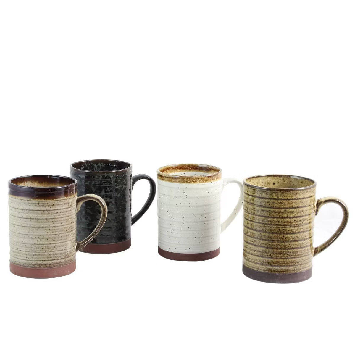 Gibson Terra Bella 4 Piece 18.5 oz Stoneware Mug Set Earth Tones
