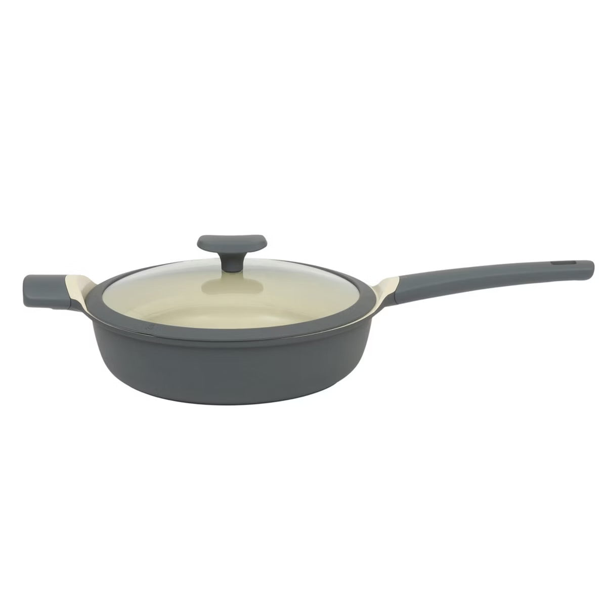 Oster Rooney 4.1 Qt / 4 L Ceramic Nonstick Cast Aluminum Gray Saute Pan w Lid